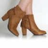 Brandy Tan Suede Tassel Ankle Boots