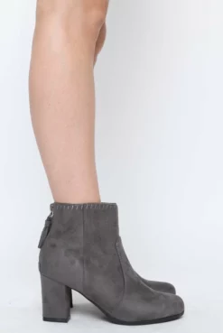 Grey Suede Tassel Ankle Boots - Odine