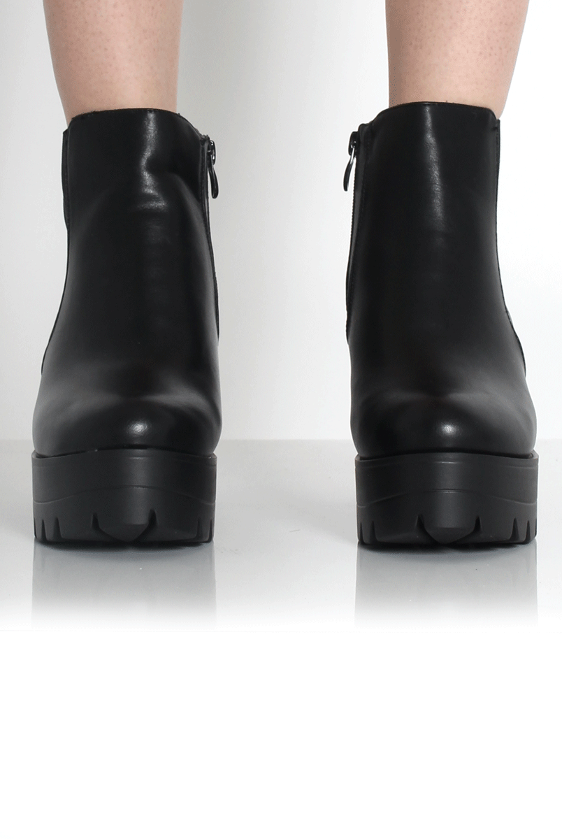 Lupe Black Snake Platform Ankle Boots - Image 2