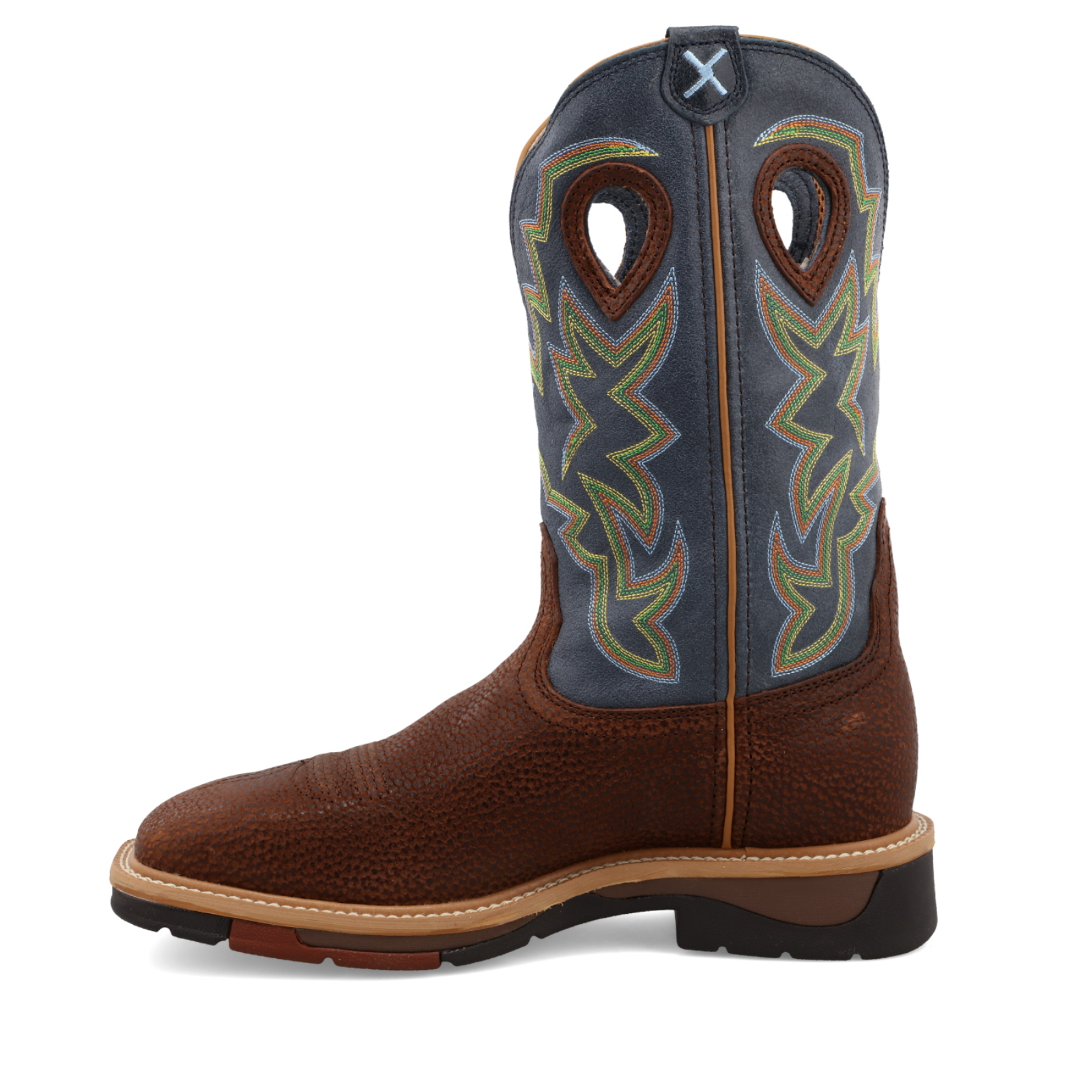 Twisted X® Men's Peanut Distressed & Navy Western Work Boots MLCW016 - Image 4