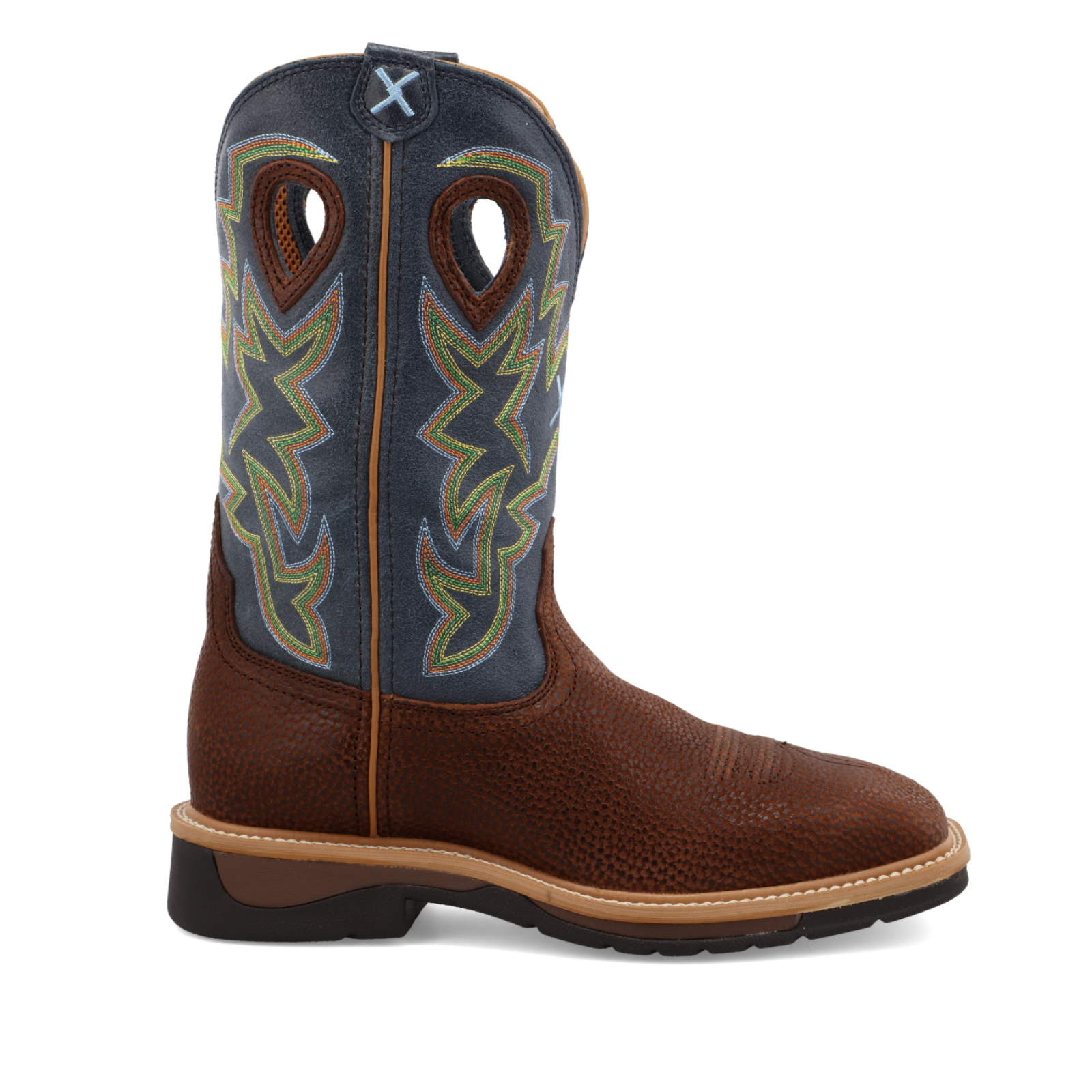 Twisted X® Men's Peanut Distressed & Navy Western Work Boots MLCW016 - Image 3