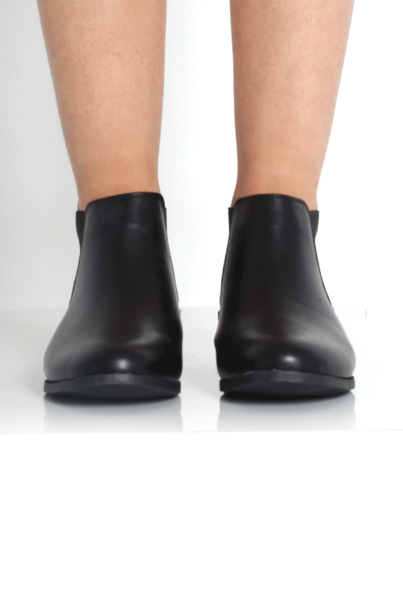 Mila Black PU Ankle Boots - Image 2