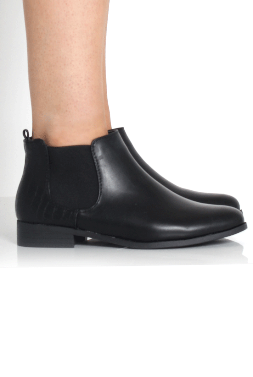 Mila Black PU Ankle Boots - Image 3