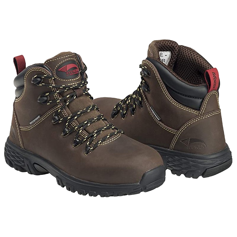 Avenger Ladies Flight Waterproof Alloy Toe Brown Work Boots A7470 - Image 2
