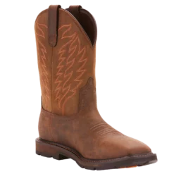 Ariat® Men's Groundbreaker H20 Square Toe Brown Work Boots 10024984
