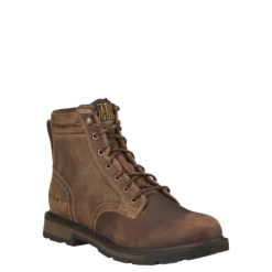 Ariat Men's Groundbreaker 6" Brown Lace-Up Soft Toe Work Boots 10016256