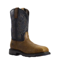 Ariat Men's WorkHog Composite Toe Distressed Brown Work Boots 10032454