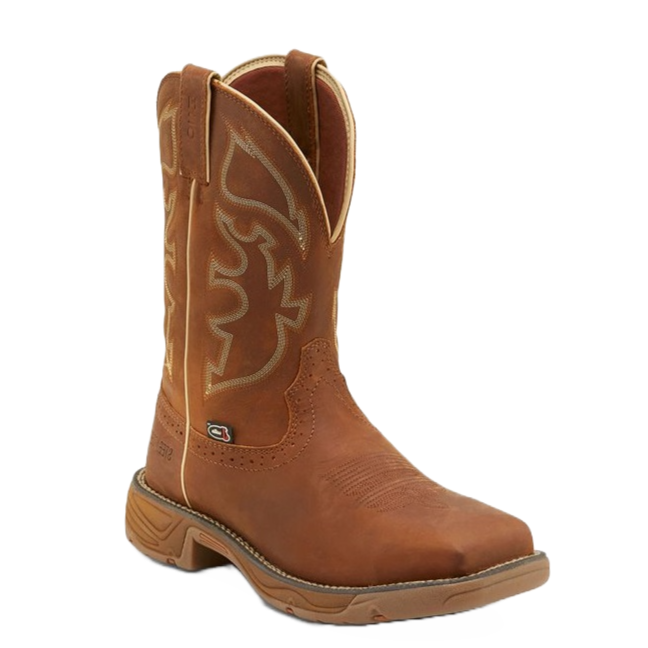 Justin Men's Stampede Rush Saddle Tan Steel Toe Work Boots WK4331
