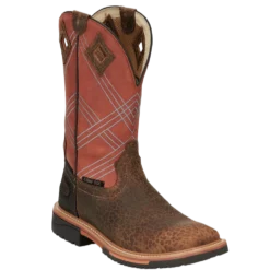 Justin® Men's Dalhart Orange Nano Square Toe Work Boots SE4218