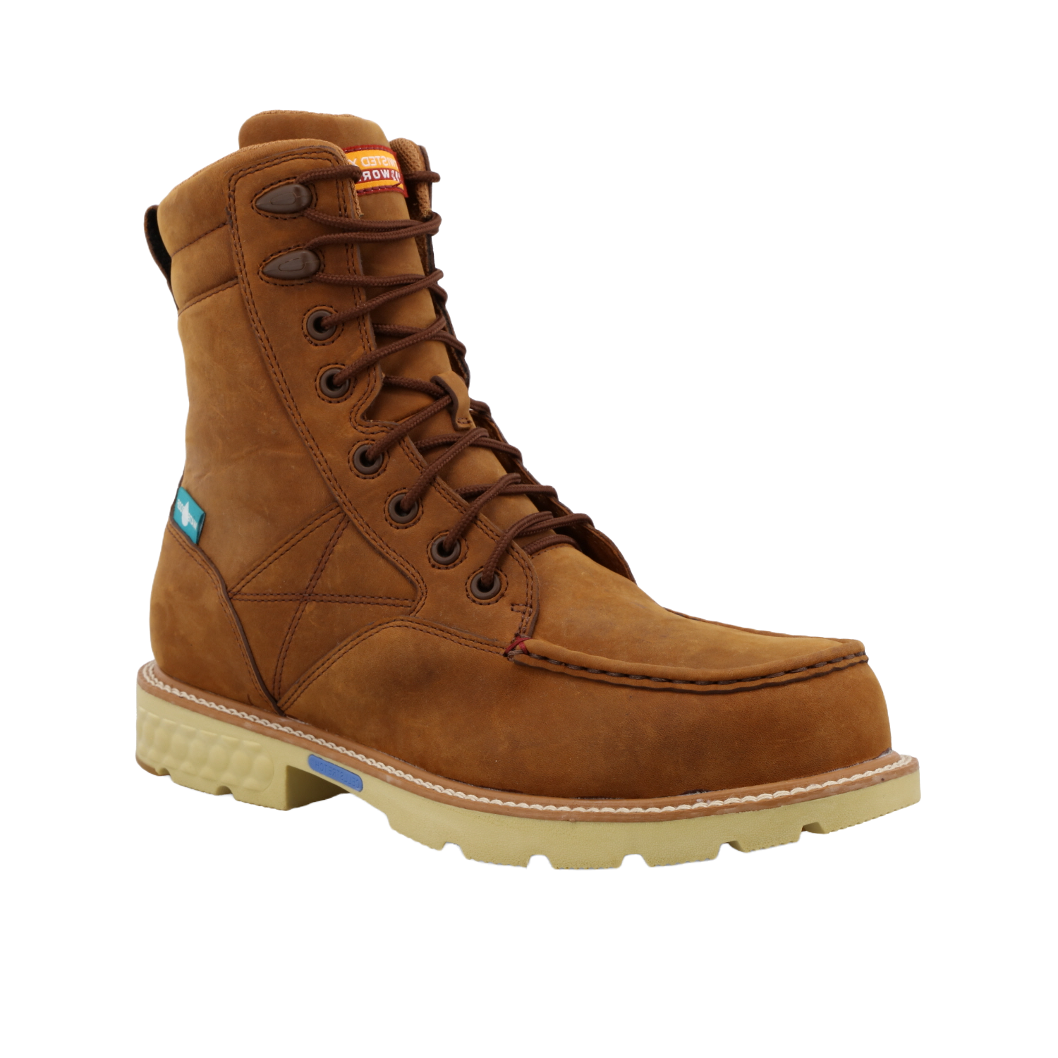Twisted X Men's Distressed Saddle Waterproof Tan Work Boots MXCNW03