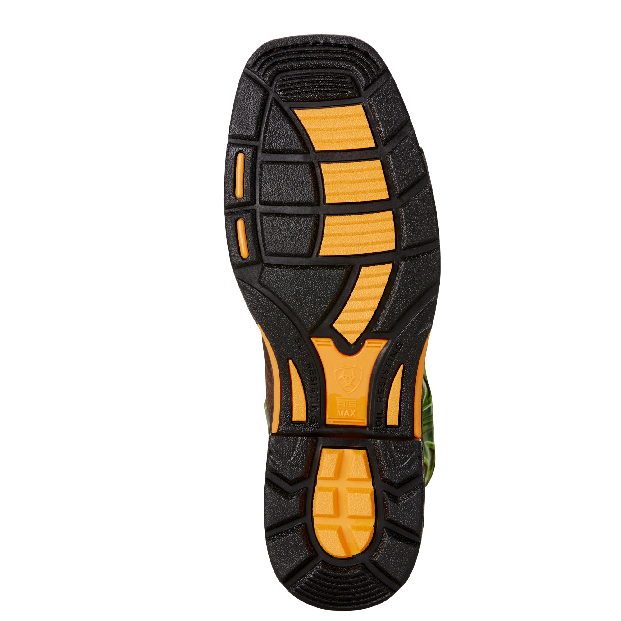 AriatĀ® Men's WorkHog Wide Square Toe Brown & Green Work Boots 10020083 - Image 2