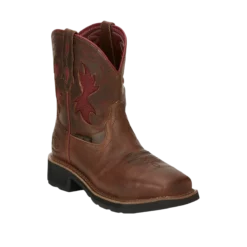 Justin Ladies Lathey Brown Nano Composite Square Toe Work Boots GY9962