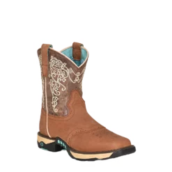Corral Boots Corral Ladies Top Farm & Ranch Brown Square Toe Work Boots W5006