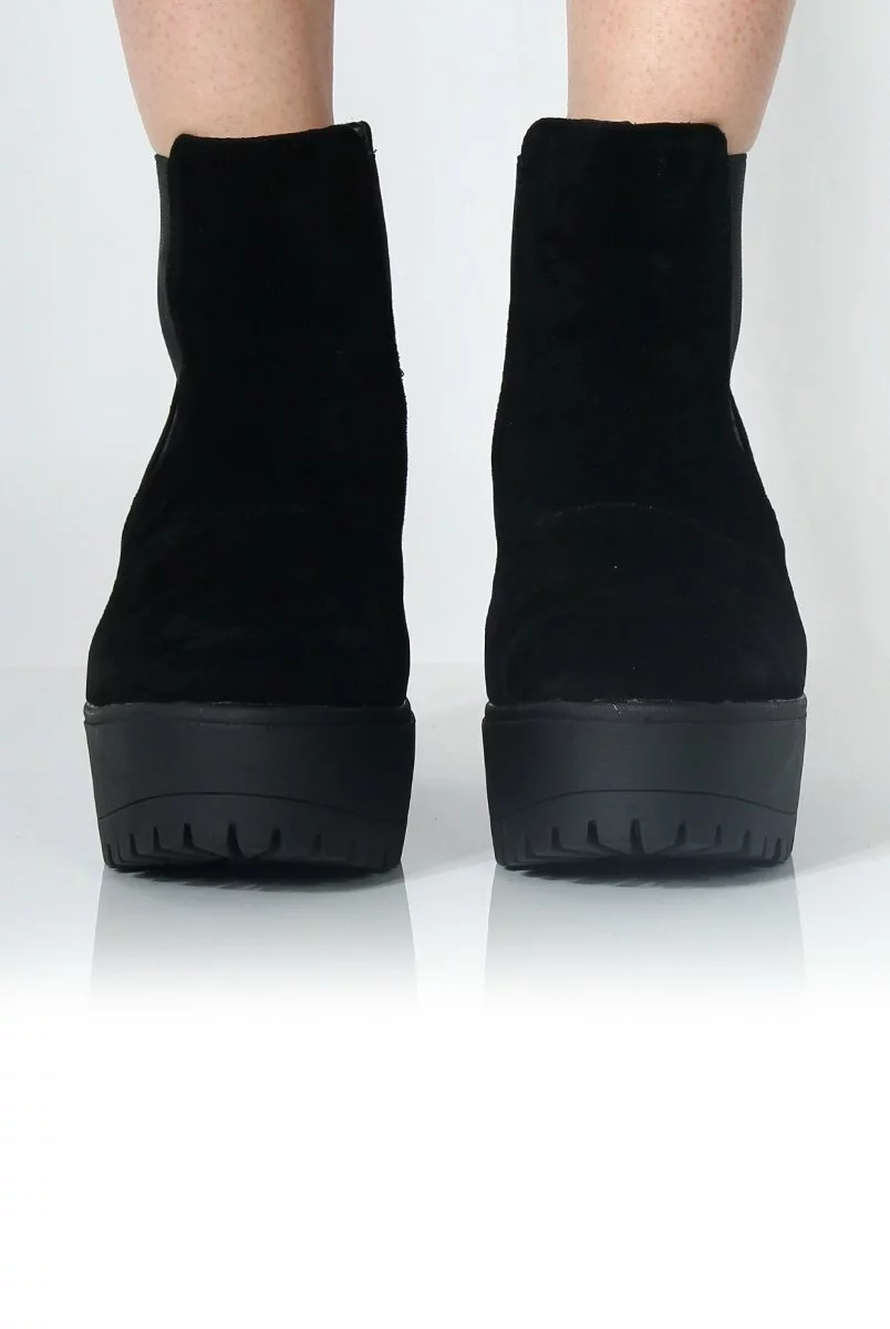 Norma Black Suede Ankle Boots - Image 2
