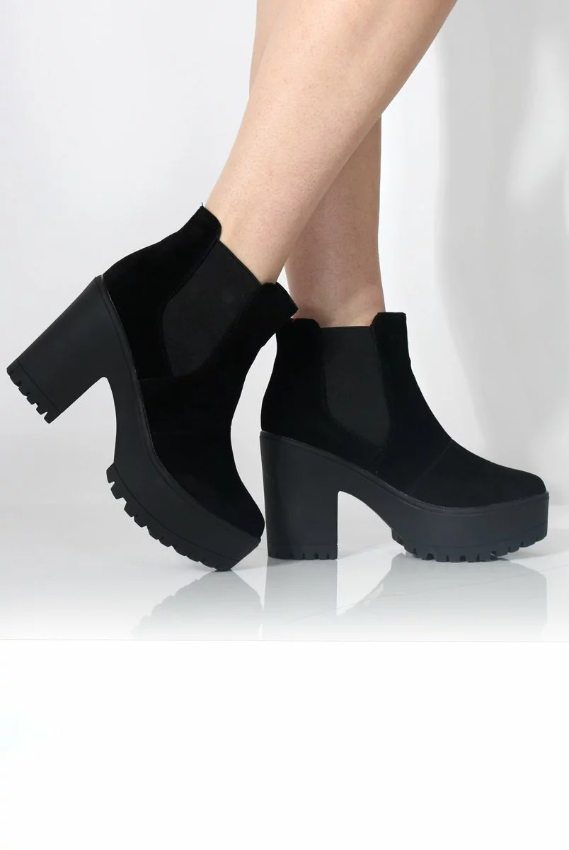Norma Black Suede Ankle Boots - Image 3