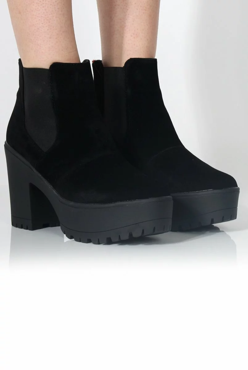 Norma Black Suede Ankle Boots