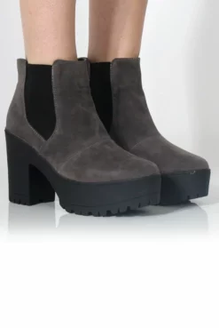 Norma Grey Suede Ankle Boots