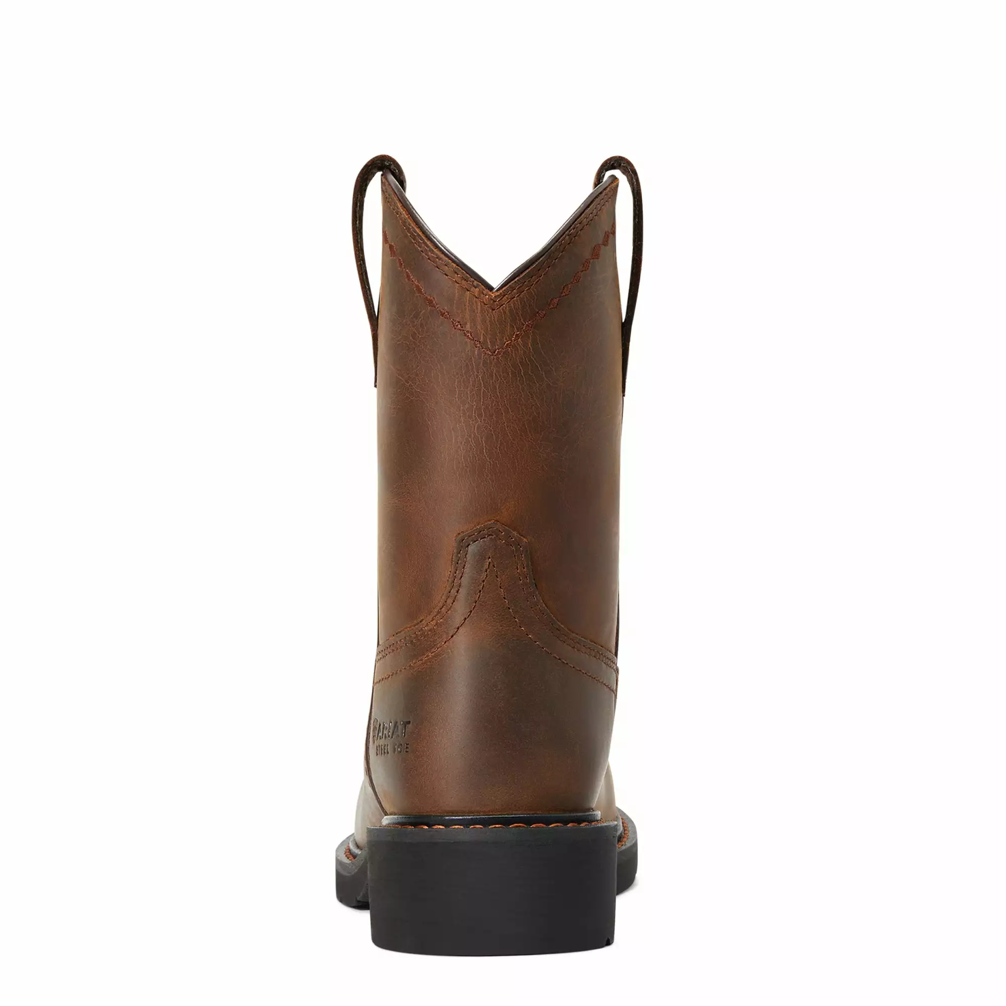 Ariat Ladies Fatbaby® Distressed Brown Pull On Steel Toe Work Boots 10040431 - Image 4