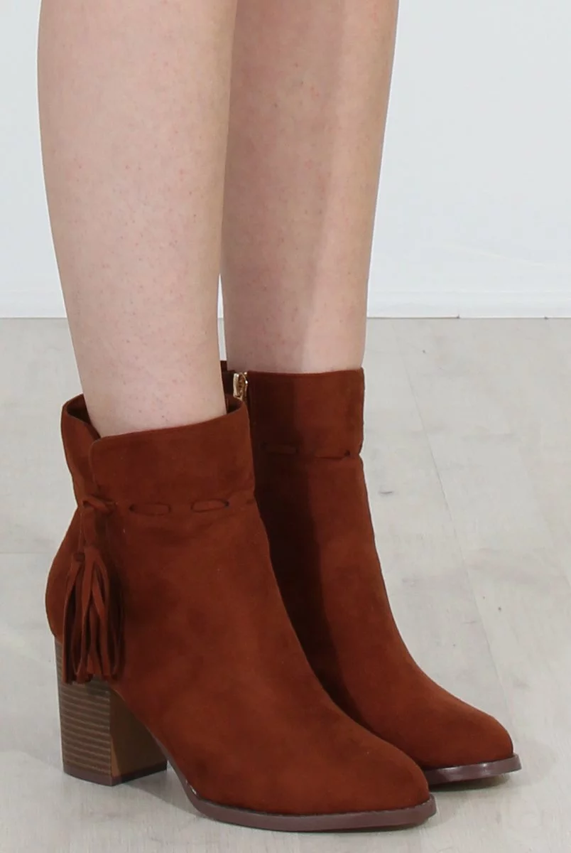 Valentino Tan Tassel Ankle Boots - Image 2