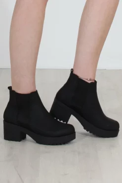 Zohey Black PU Ankle Boots
