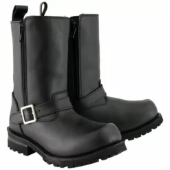 M Boss Motorcycle Apparel BOS49004 Men's 10 Inch Afterburner Leather Motorcycle Boots