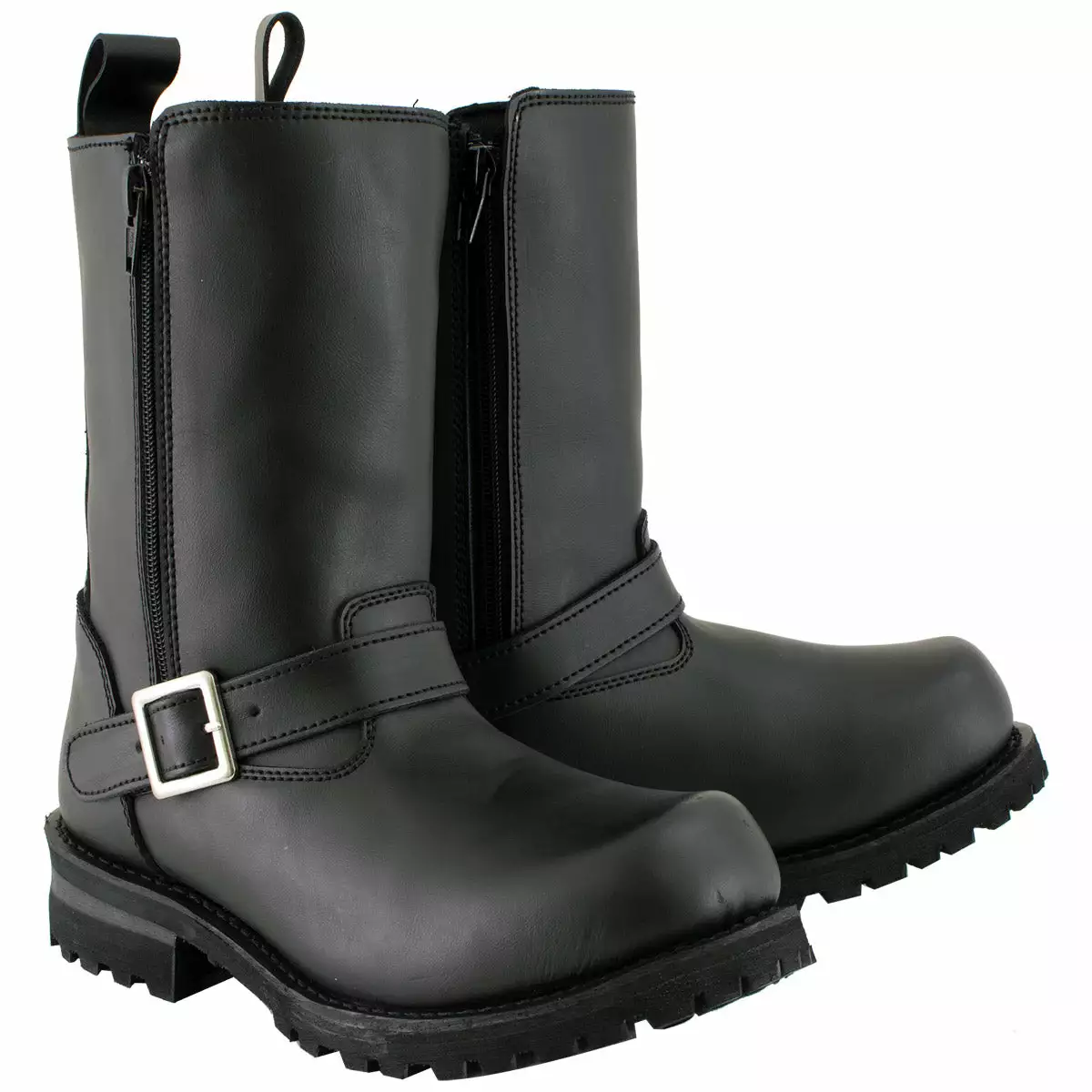 M Boss Motorcycle Apparel BOS49004 Men's 10 Inch Afterburner Leather Motorcycle Boots