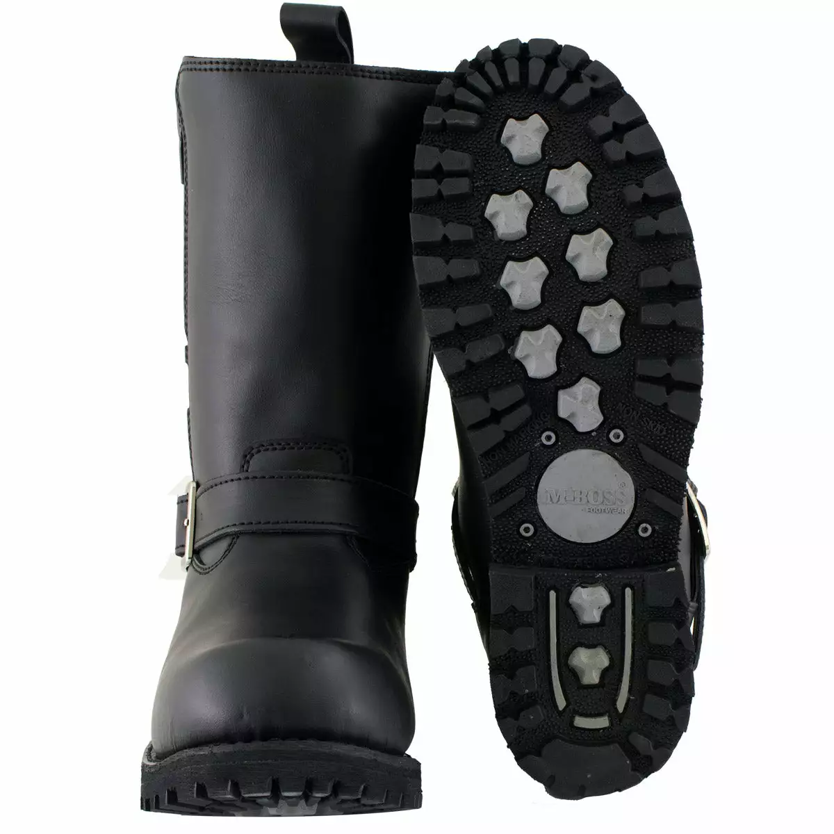 M Boss Motorcycle Apparel BOS49004 Men's 10 Inch Afterburner Leather Motorcycle Boots - Image 2