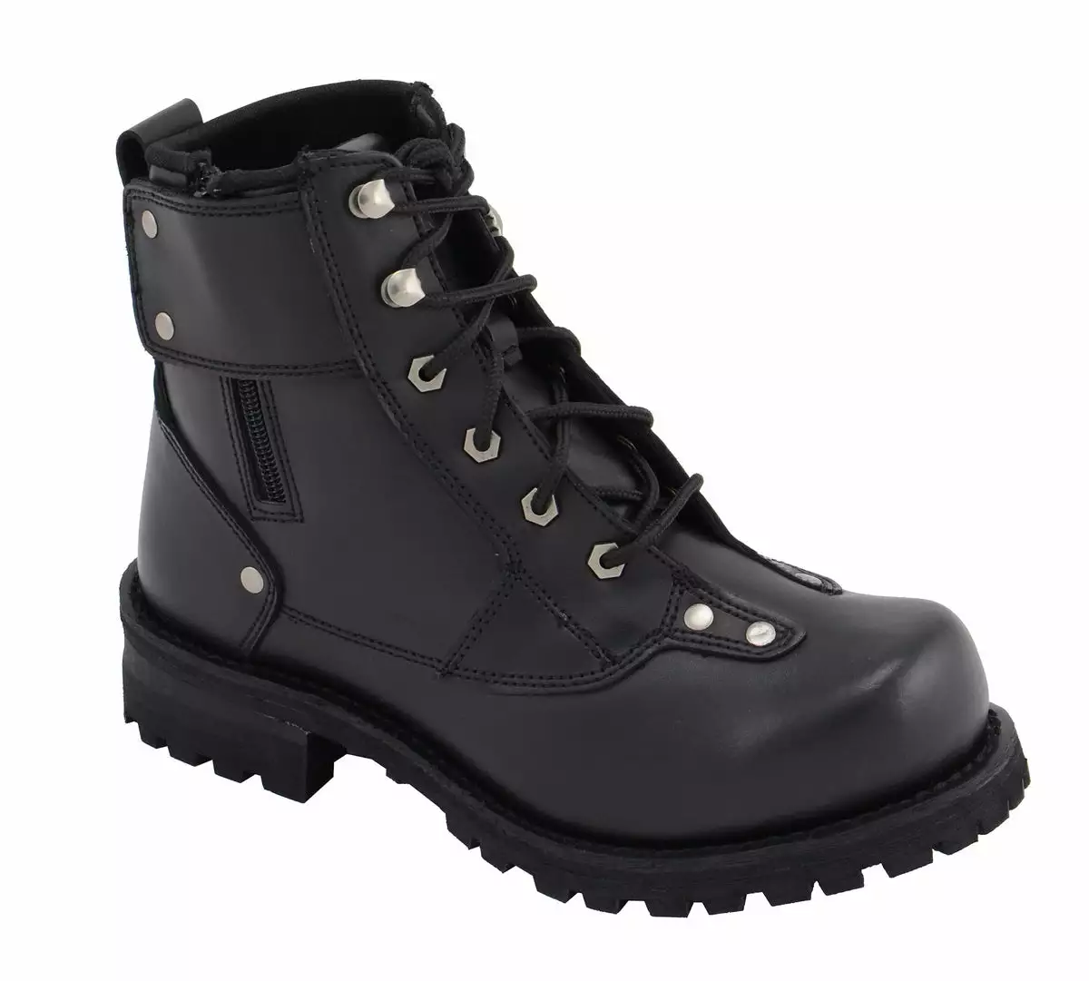 M Boss Motorcycle Apparel BOS49007 Men's 7 Inch Black Outlaw Leather Motorcycle Boots - Image 2