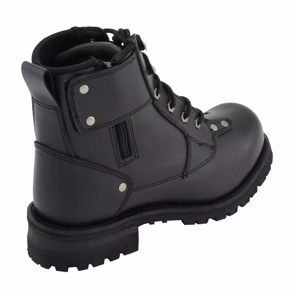 M Boss Motorcycle Apparel BOS49007 Men's 7 Inch Black Outlaw Leather Motorcycle Boots - Image 5