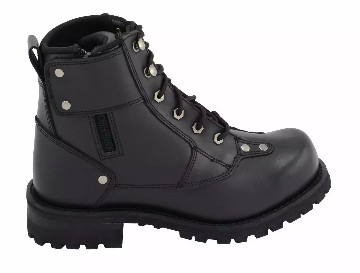 M Boss Motorcycle Apparel BOS49007 Men's 7 Inch Black Outlaw Leather Motorcycle Boots - Image 6