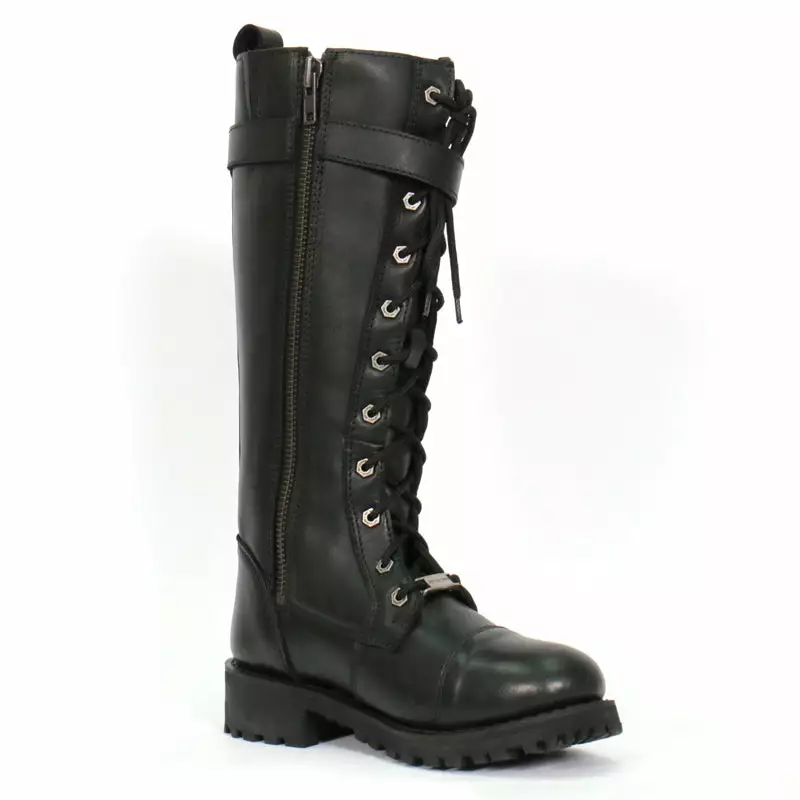 Hot Leathers BTL1007 Ladies Black Knee High Wild Roses Leather Boots - Image 4