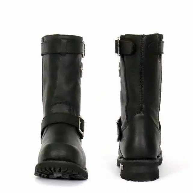 Hot Leathers BTM1005 Men's Black 10-inch Tall Round Toe Engineer Leather Boots With Lug Sole - Image 8