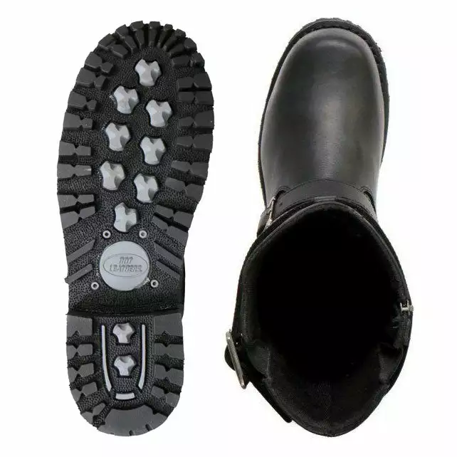 Hot Leathers BTM1005 Men's Black 10-inch Tall Round Toe Engineer Leather Boots With Lug Sole - Image 10