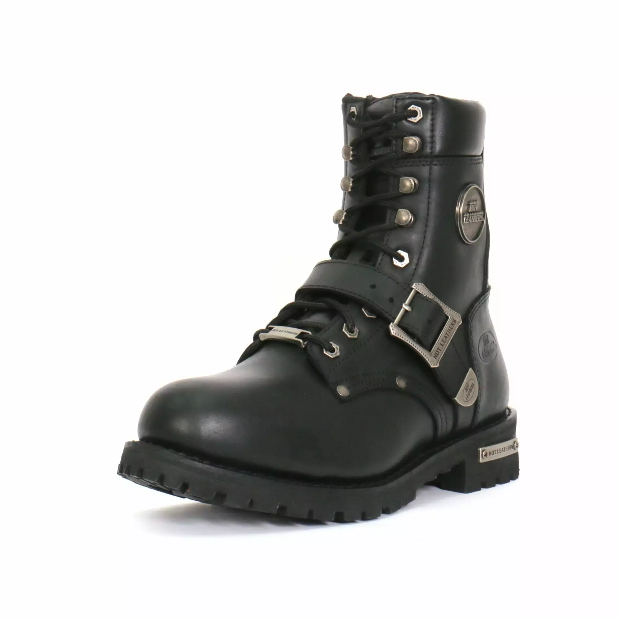 Hot Leathers BTM1006 Men's Black 8-inch Logger Leather Boots With Adjustable Buckle - Image 17