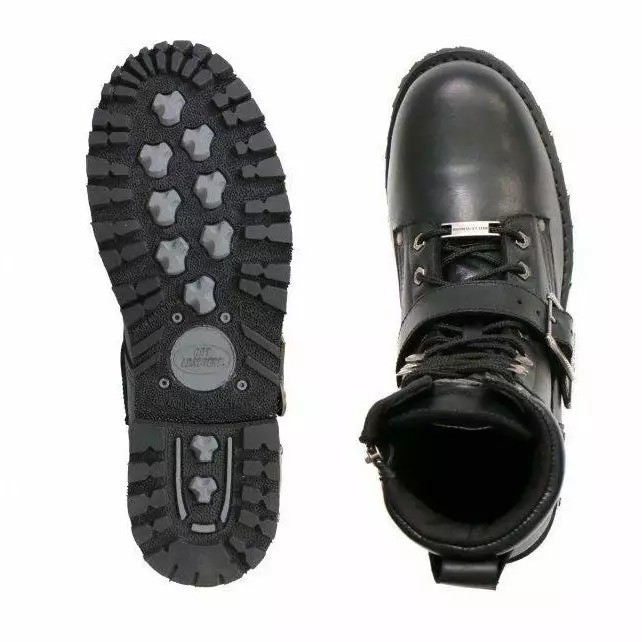 Hot Leathers BTM1006 Men's Black 8-inch Logger Leather Boots With Adjustable Buckle - Image 10