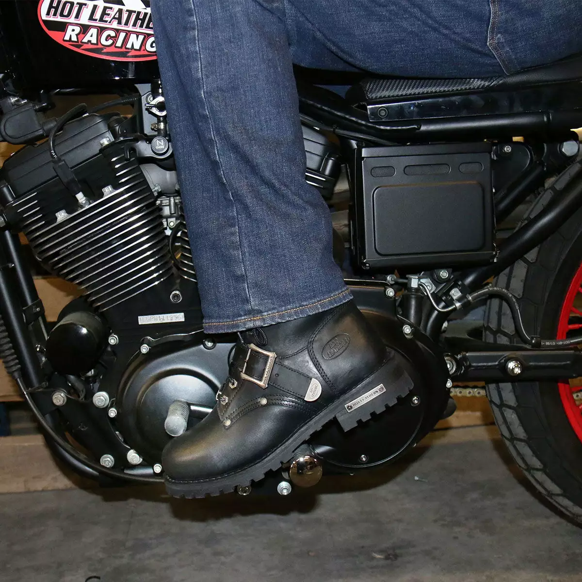 Hot Leathers BTM1006 Men's Black 8-inch Logger Leather Boots With Adjustable Buckle - Image 11