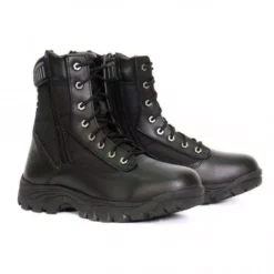 Hot Leathers BTM1012 Men's Black Leather Swat Style Lace Up Boots With Zippers