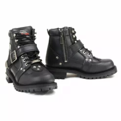 Milwaukee Motorcycle Clothing Company MB233 Road Captain Leather Women's Black Motorcycle Boots
