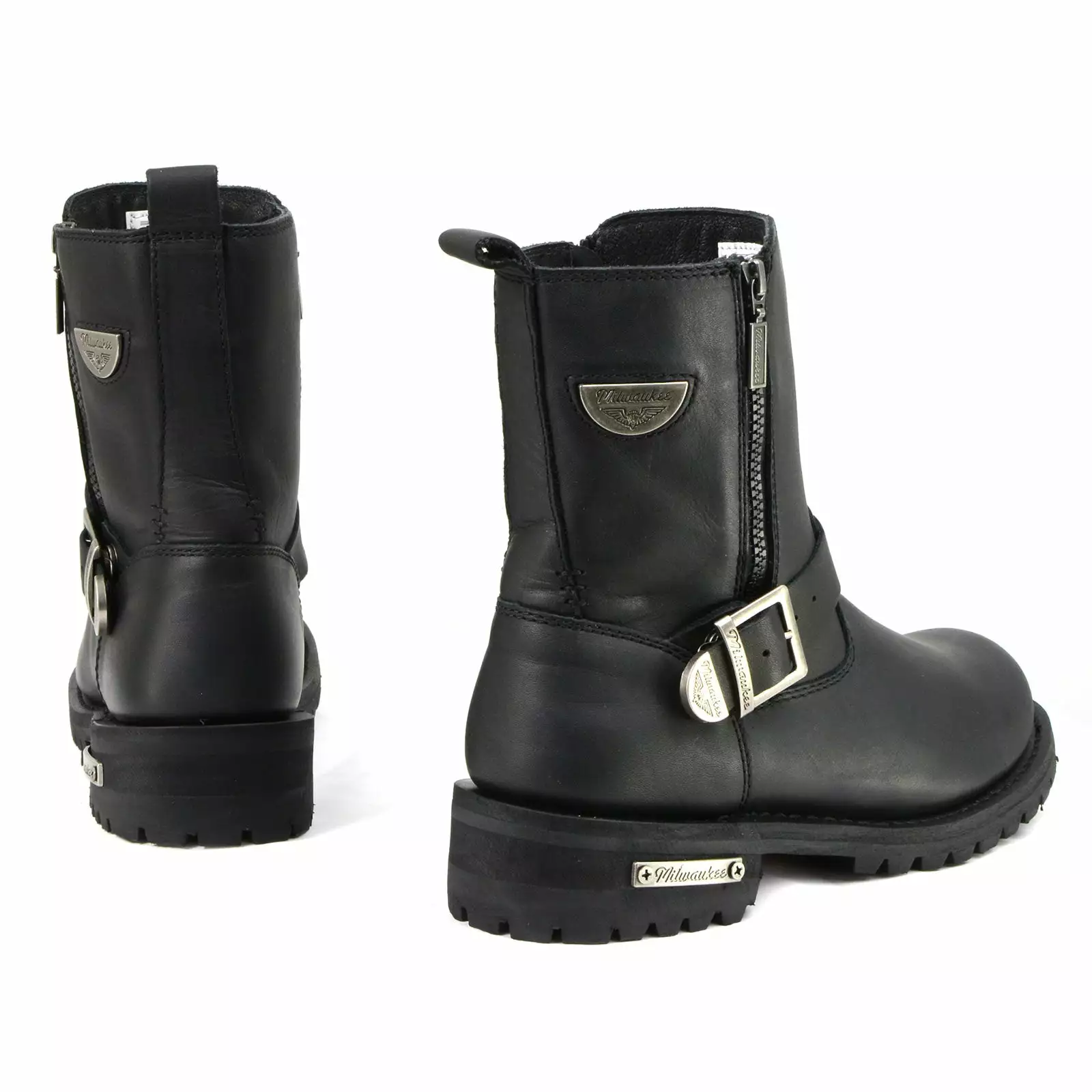 Milwaukee Motorcycle Clothing Company MB407 Men's Black Afterburner Motorcycle Leather Boots - Image 7