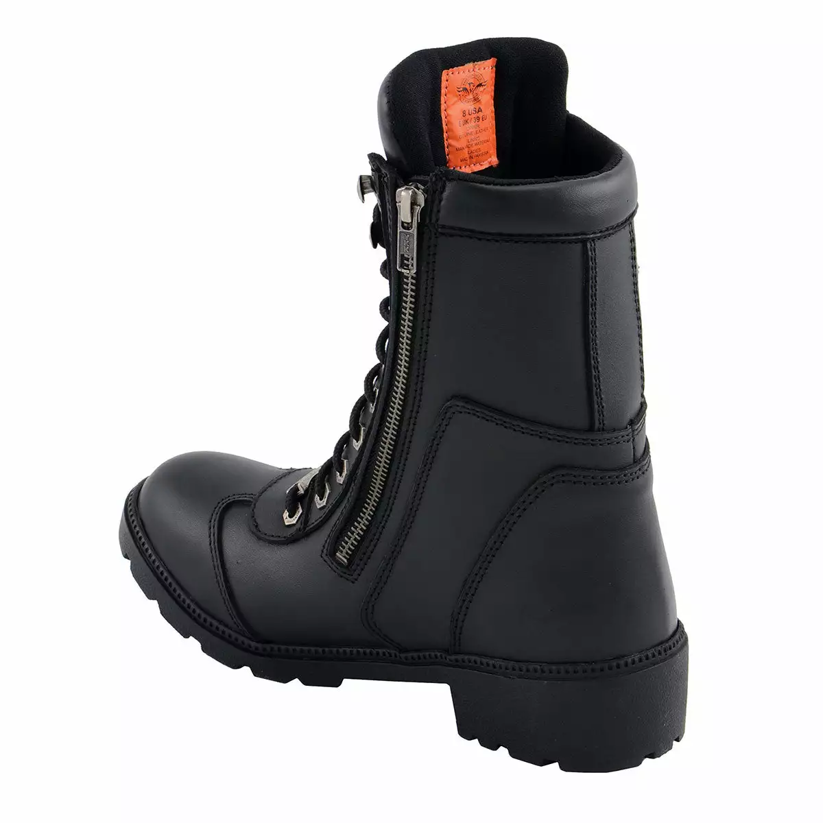 Milwaukee Leather MBL9301 Women's Black Lace-Up Boots With Side Zipper Entry - Image 7