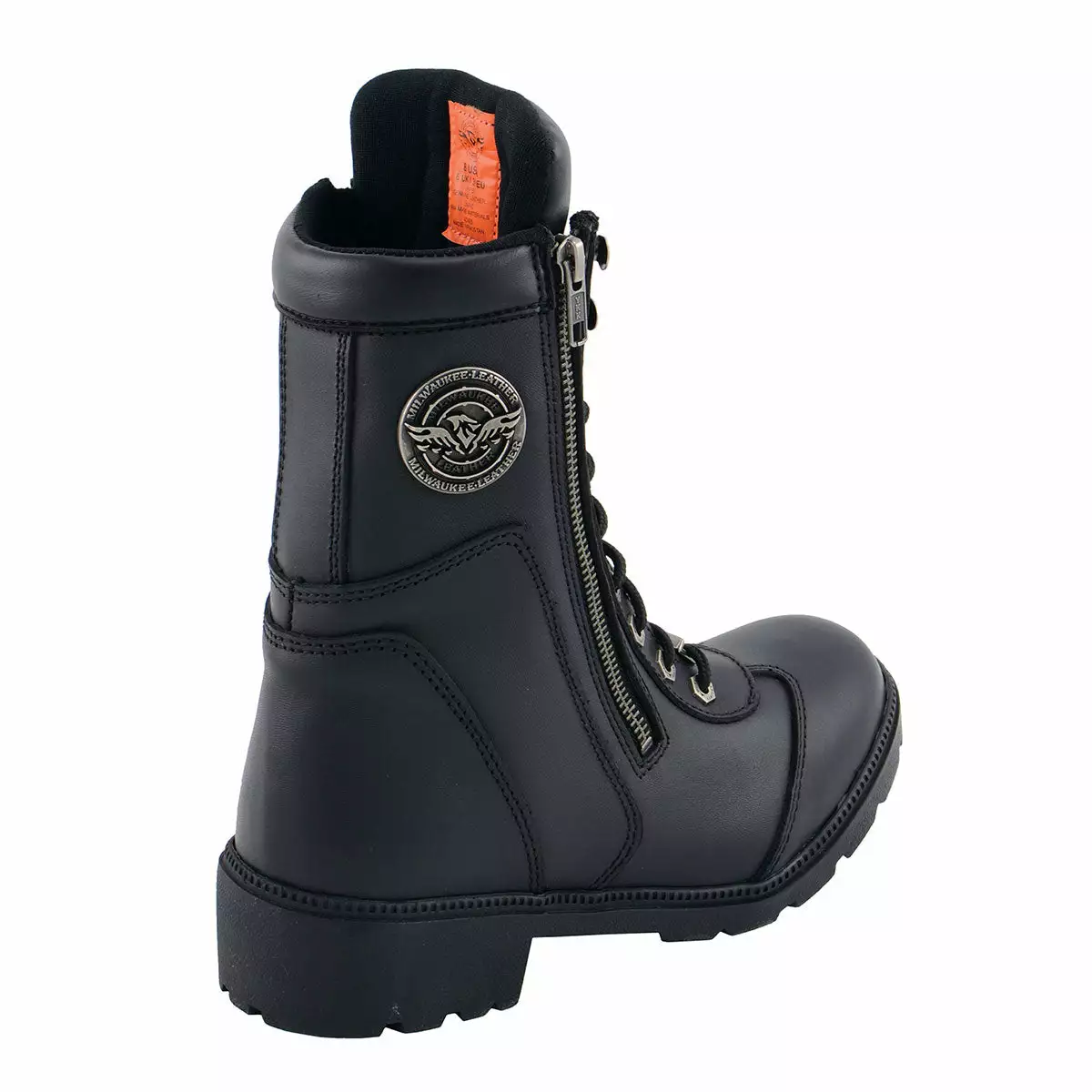 Milwaukee Leather MBL9301 Women's Black Lace-Up Boots With Side Zipper Entry - Image 9