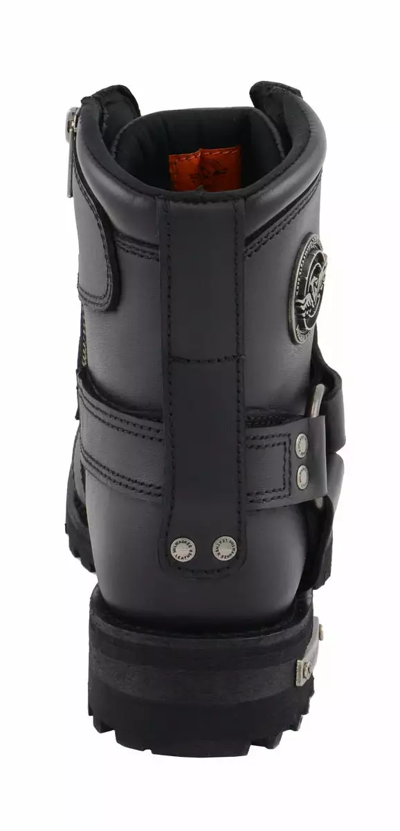 Milwaukee Leather MBL9302 Women's Black 8-Inch Lace-Up Motorcycle Harness Boots With Side Zipper Entry - Image 6