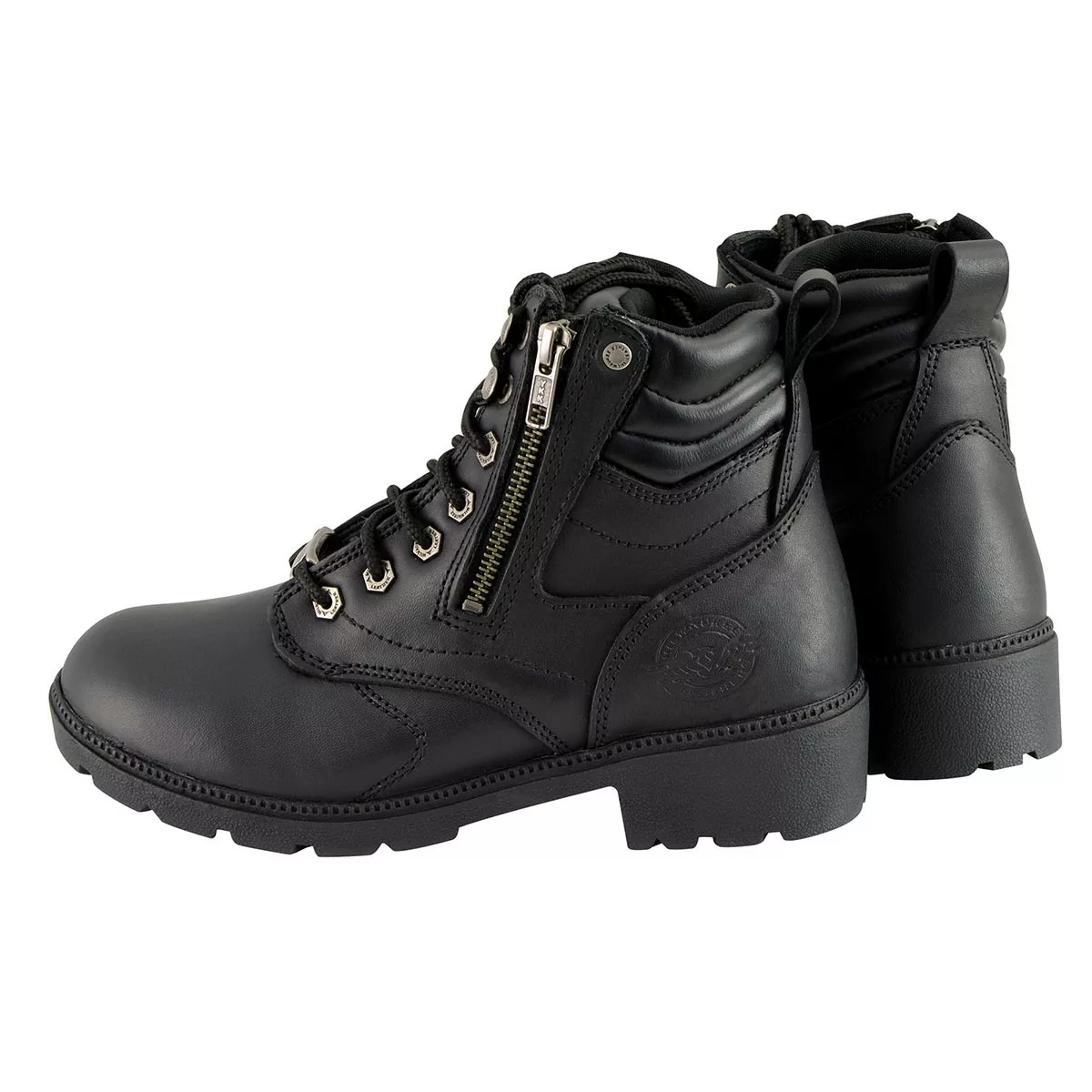Milwaukee Leather MBL9320W Women's Black 'Wide-Width' Lace-Up Motorcycle Boots - Image 5