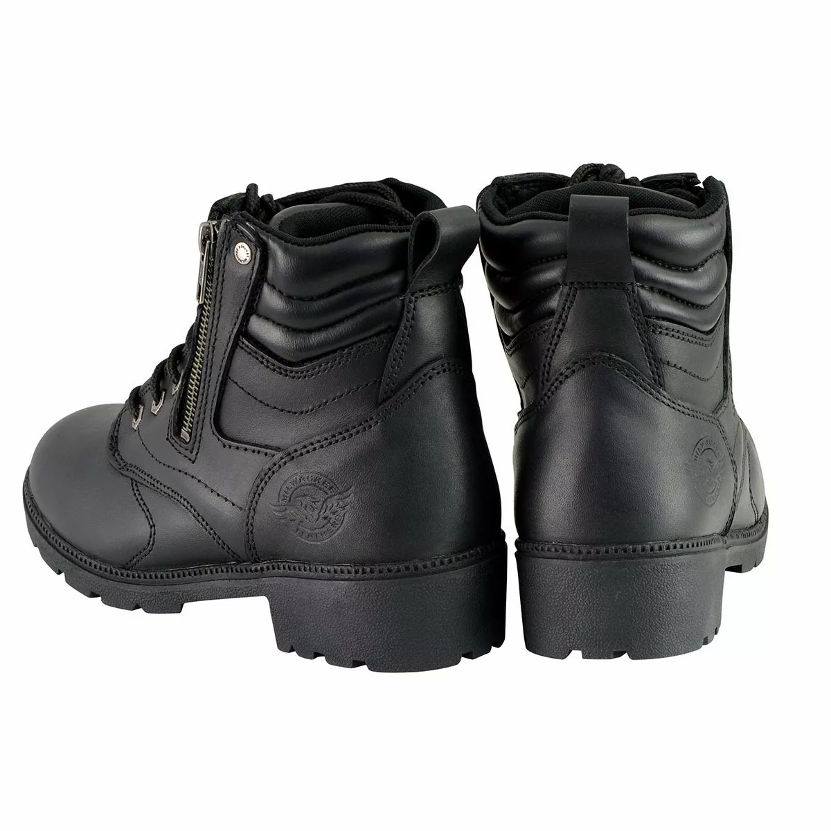 Milwaukee Leather MBL9320W Women's Black 'Wide-Width' Lace-Up Motorcycle Boots - Image 6