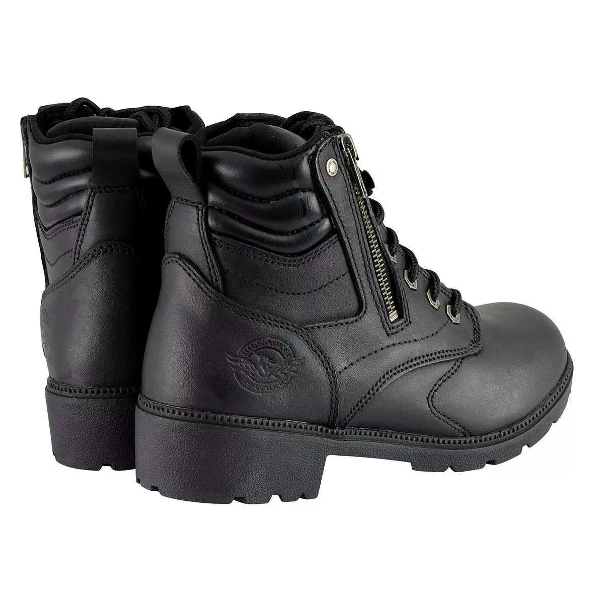 Milwaukee Leather MBL9320W Women's Black 'Wide-Width' Lace-Up Motorcycle Boots - Image 7