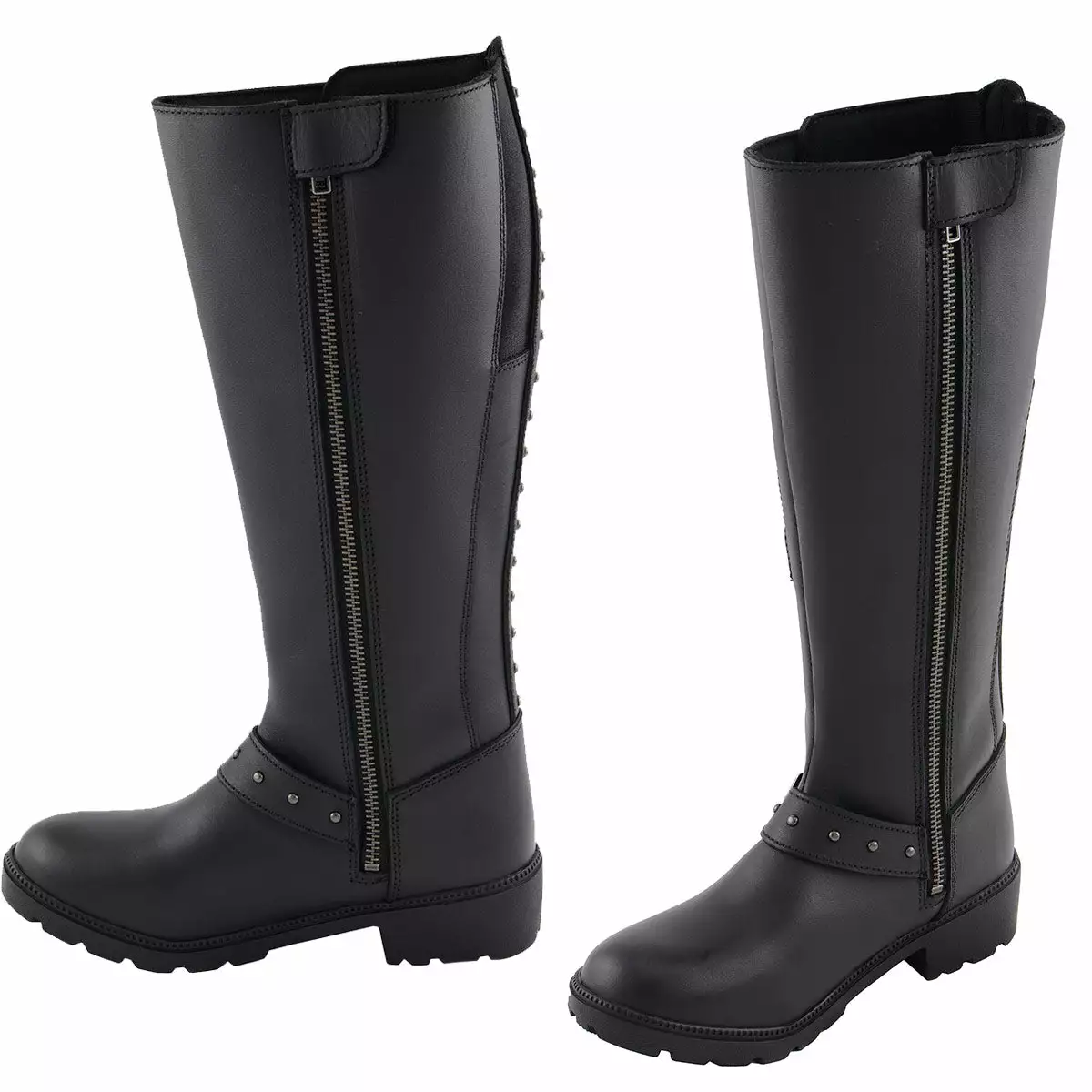 Milwaukee Leather MBL9395 Women's Black 17-Inch Side Strap Riding Leather Boots With Side Zipper - Image 13