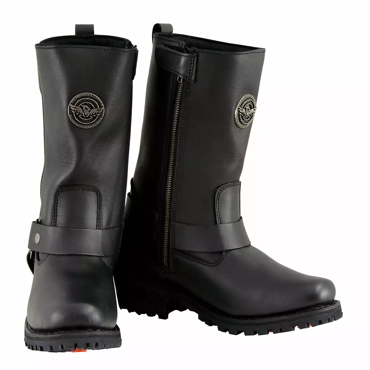 Milwaukee Leather MBL9360 Women's Black Leather 11-Inch Classic Harness Square Toe Motorcycle Boots - Image 2