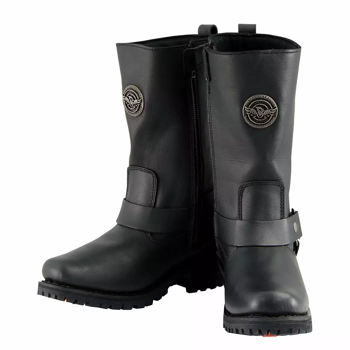 Milwaukee Leather MBL9360 Women's Black Leather 11-Inch Classic Harness Square Toe Motorcycle Boots - Image 4