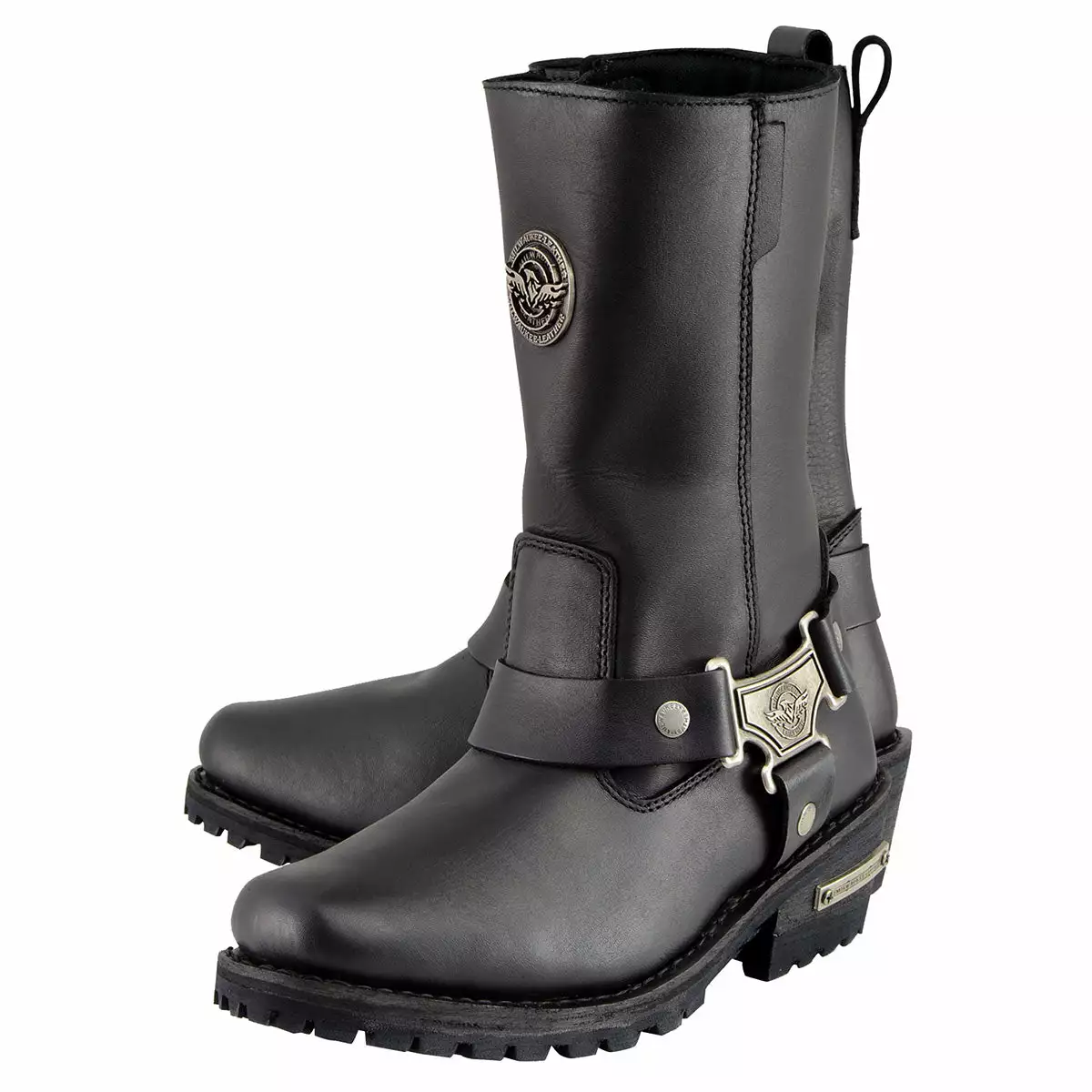 Milwaukee Leather MBL9360 Women's Black Leather 11-Inch Classic Harness Square Toe Motorcycle Boots - Image 5