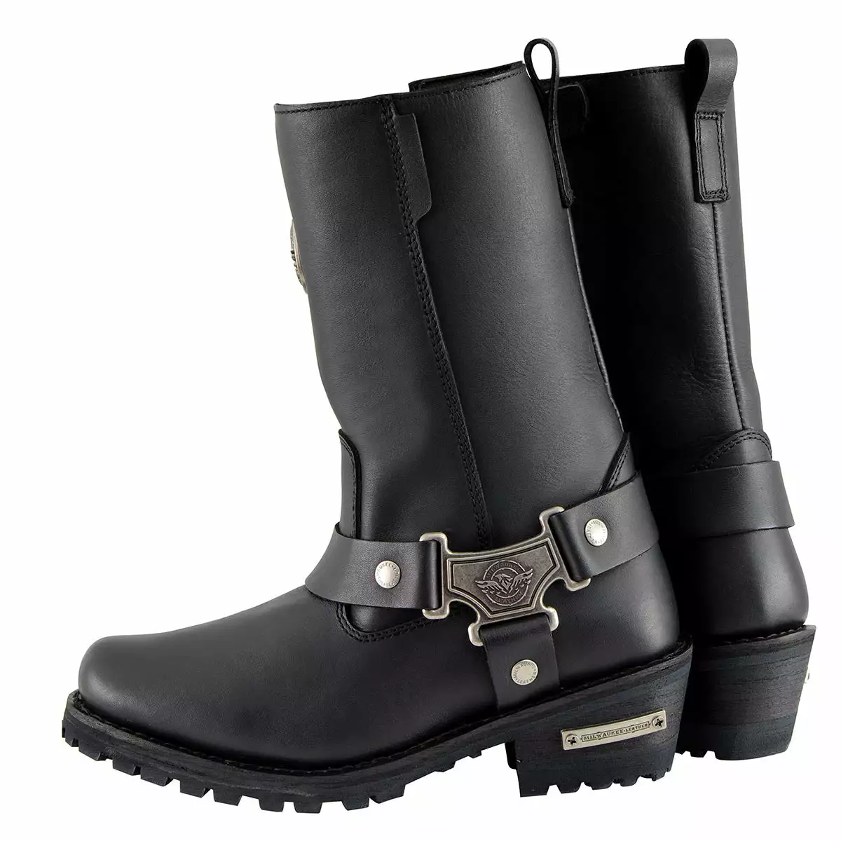 Milwaukee Leather MBL9360 Women's Black Leather 11-Inch Classic Harness Square Toe Motorcycle Boots - Image 6